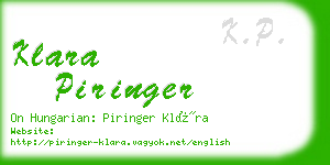 klara piringer business card